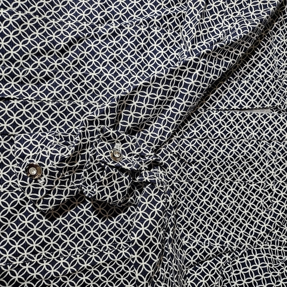 NEW Attyre Women's Open Lightweight Denim Jacket Large Geometric Abstract Large - Picture 4 of 7